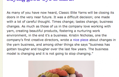 classic elite yarns closing