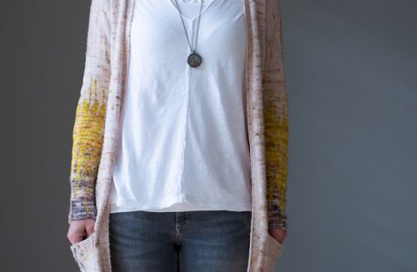 dipped arms cardigan knitting pattern