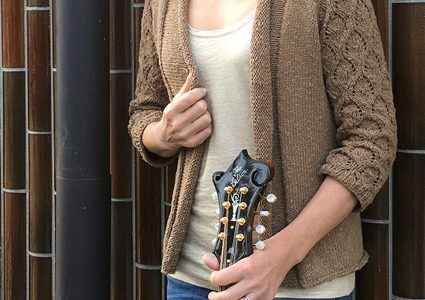 gibson lace sleeve cardigan