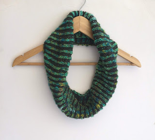 brioche knit striped cowl