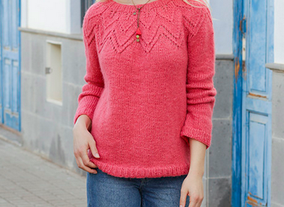 lace yoke sweater knitting pattern