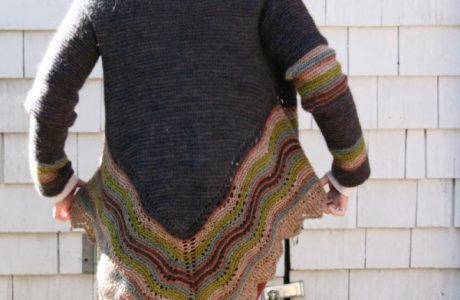turn a shawl knitting pattern into a sweater