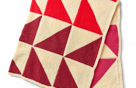 mitered square knit blanket
