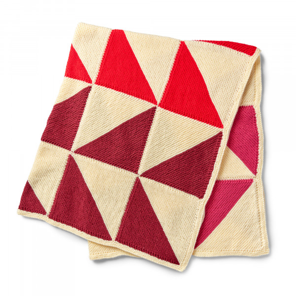 mitered square knit blanket