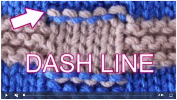 how to eliminate purl dashes when knitting stripes