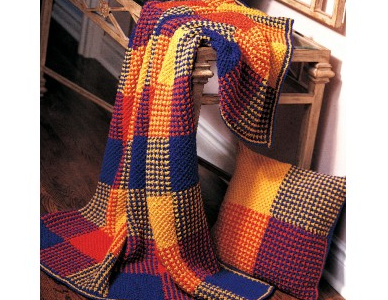 plaid knit blanket