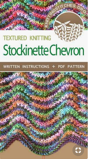 stockinette chevron knitting stitch pattern