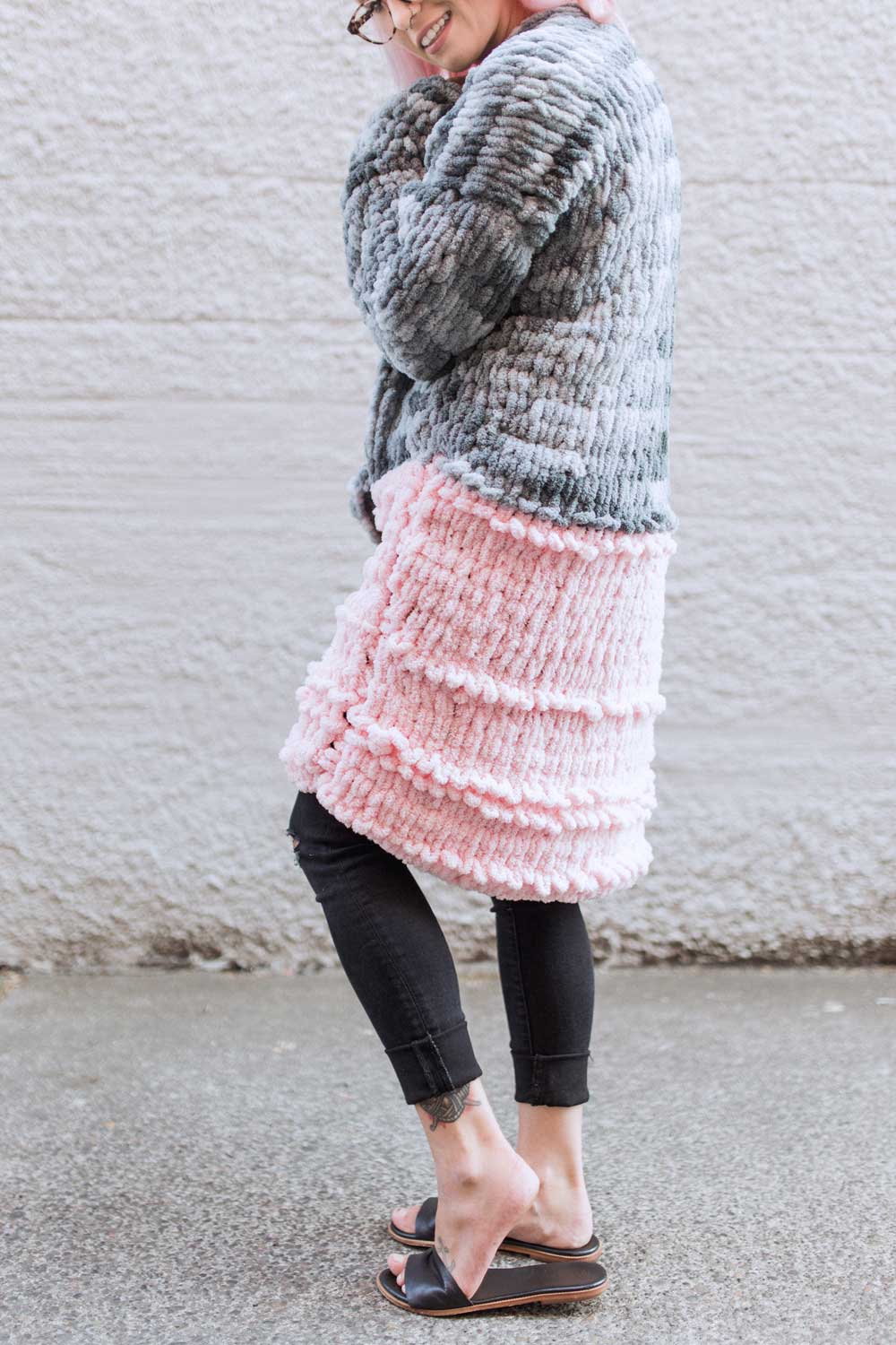 cardigan loop yarn knitting pattern