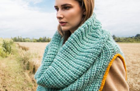 split ribbed cowl knitting pattern