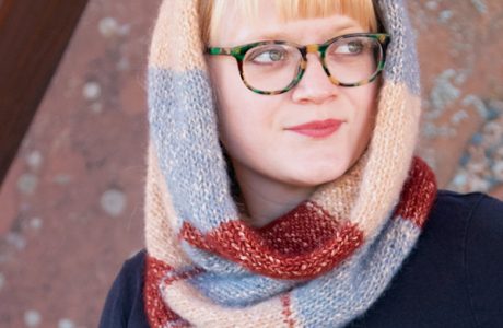 checked knit snood
