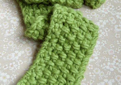easy seed stitch knit scarf