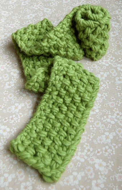 easy seed stitch knit scarf