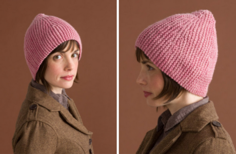 sideways garter knit hat
