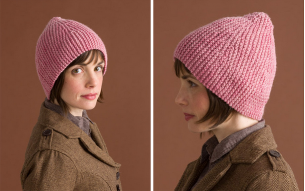 sideways garter knit hat