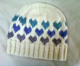 colorwork heart hat knitting pattern