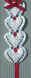 heart lace bookmark knitting pattern