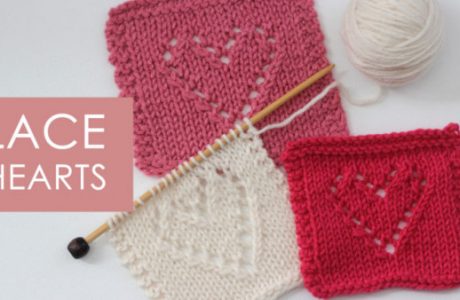 lace heart dishcloth knitting pattern