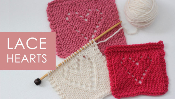 lace heart dishcloth knitting pattern