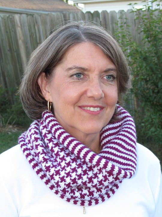 houndstooth and stripes cowl