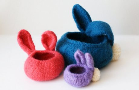 felted bunny bowls