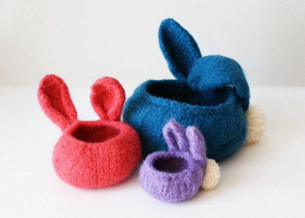 felted bunny bowls