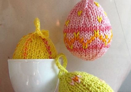 knit easter eggs