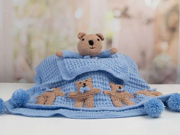 Teddy Bear Sweater knitted with Stockinette stitch- [ EASY Pattern &  Tutorial ]