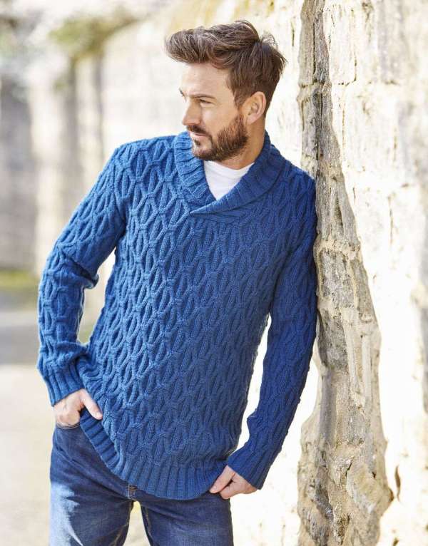 Shawl Collar Men’s Sweater ~ DooDle Works