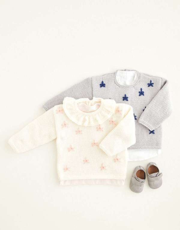 Embroidered Star Sweaters – Knitting Pattern – Knitting