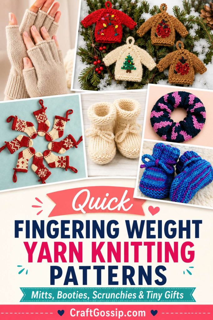 12 Quick Fingering Weight Yarn Knitting Patterns For Using Up Sock Yarn